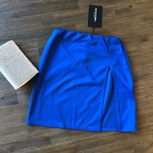 Royal blue mini skirt